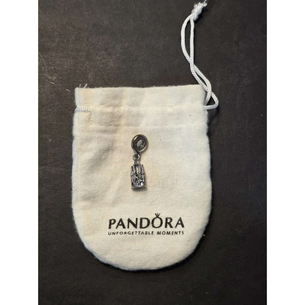Pandora Sterling Silver Sagrada Familia Barcelona Dangle Charm with Pouch 925